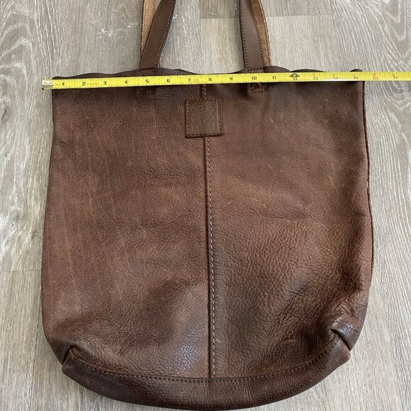 Lucky Brand Leather Distressed Tote Hobo Shoulder Bag Y2K Boho - Picture 6 of 16